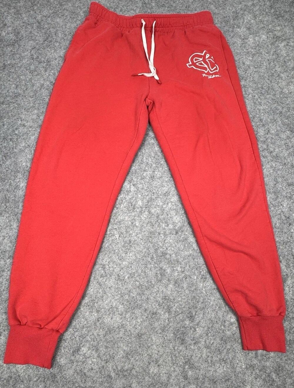 FUBU Sweatpants Red Jogger Bottoms Y2K Skater Streetwear Unisex Size M
